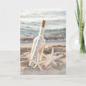 Botschaft in einer Flasche mit dem Sternengedanken Karte (Vorderseite)