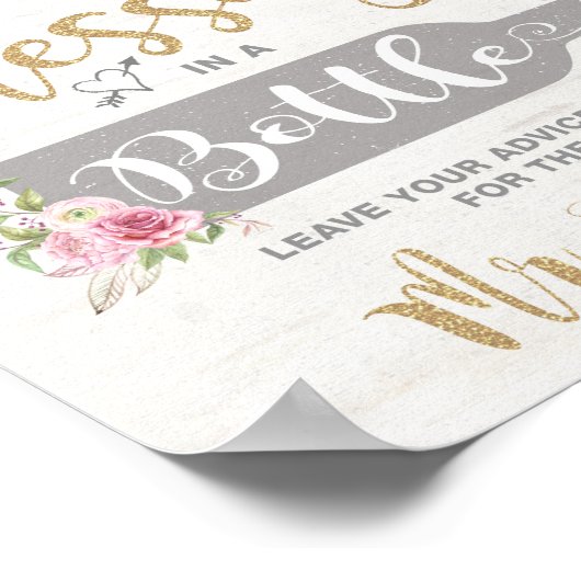 Botschaft in Flaschen - Blumenratgeber & Wünsche Poster (Ecke)