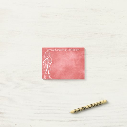 Botschaft von Mutter Mama - rote Wand an der Tafel Post-it Klebezettel (Auf Schreibtisch)