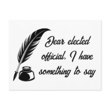 Botschaft von Quill Pen an gewählte Beamte