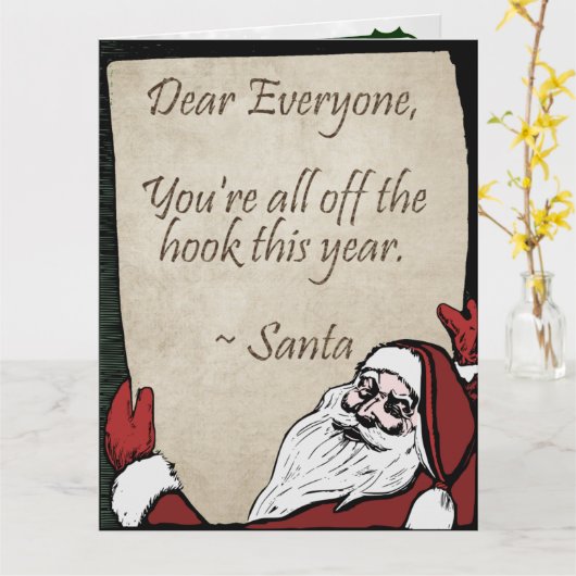 Botschaft von Santa - Nice Version Karte (Gelbe Blume)