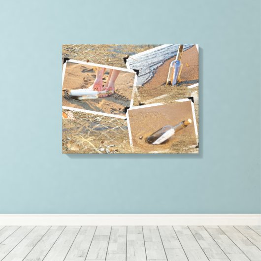 Botschaften in Flaschen Leinwanddruck (Insitu (Holzboden))