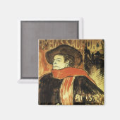 Botschafter, Aristide Bruant von Toulouse Lautrec Magnet (Vorderseite/Rückseite)