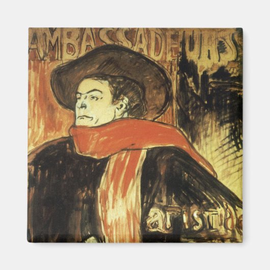 Botschafter, Aristide Bruant von Toulouse Lautrec Magnet (Vorne)