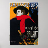 Botschafter Aristide Bruant von Toulouse Lautrec Poster (Vorne)