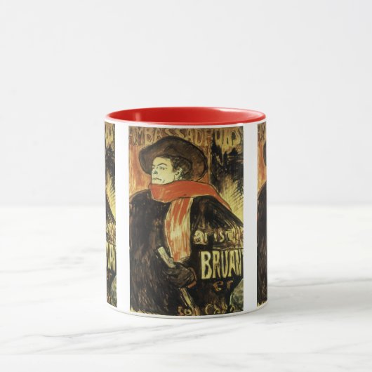 Botschafter, Aristide Bruant von Toulouse Lautrec Tasse (Zentrum)