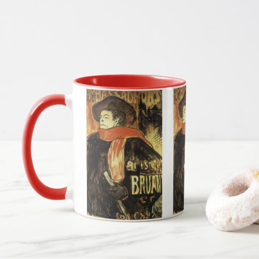 Botschafter, Aristide Bruant von Toulouse Lautrec Tasse (Mit Donut)