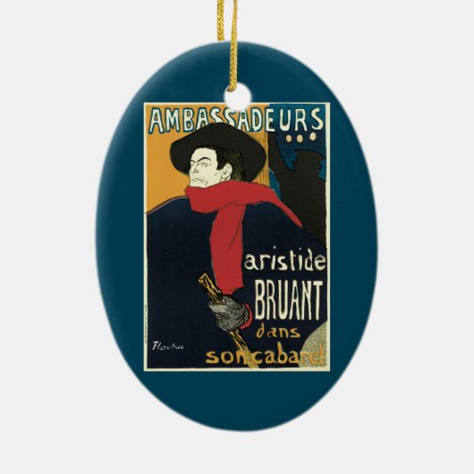 Botschafter, Artistide Bruant von Toulouse Lautrec Keramikornament (Hinten)