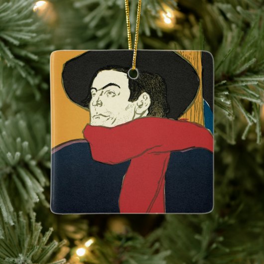 Botschafter, Artistide Bruant von Toulouse Lautrec Keramikornament (Baum)