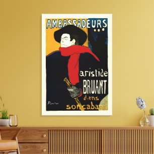 Botschafter, Artistide Bruant von Toulouse Lautrec Leinwanddruck