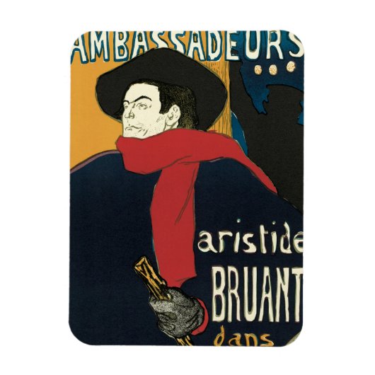 Botschafter, Artistide Bruant von Toulouse Lautrec Magnet (Vertikal)