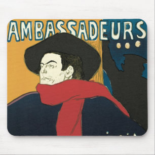 Botschafter, Artistide Bruant von Toulouse Lautrec Mousepad