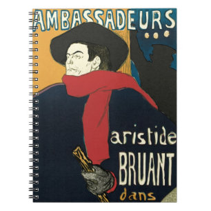 Botschafter, Artistide Bruant von Toulouse Lautrec Notizblock