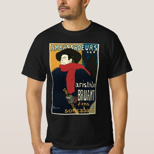 Botschafter, Artistide Bruant von Toulouse Lautrec T-Shirt (Vorderseite)