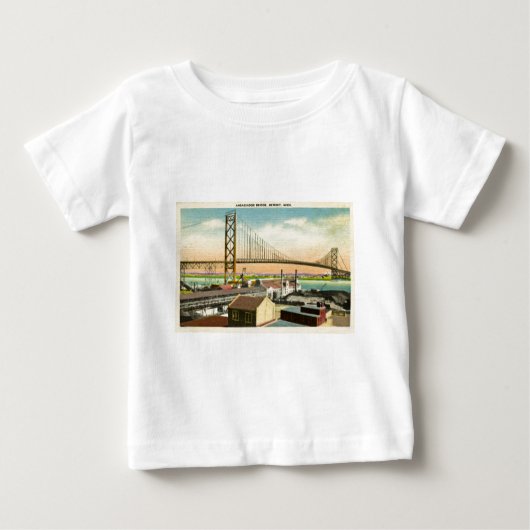 Botschafter Bridge Detroit, Michigan Vintag Baby T-shirt (Vorderseite)