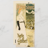 Botschafter Yvette Guilbert von Steinlen Birthday Einladung (Vorne/Hinten)