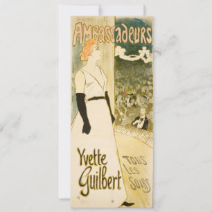 Botschafter Yvette Guilbert von Steinlen Birthday Einladung