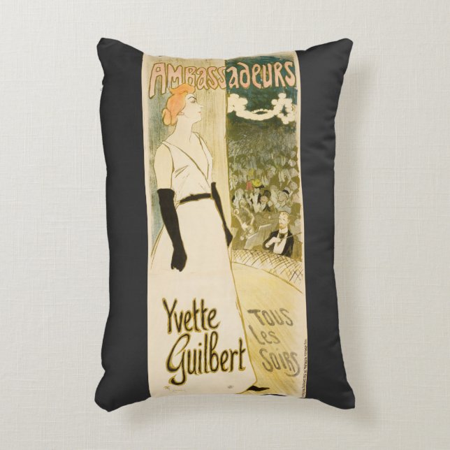 Botschafter Yvette Guilbert von Theophile Steinlen Dekokissen (Vorderseite(Vertikal))