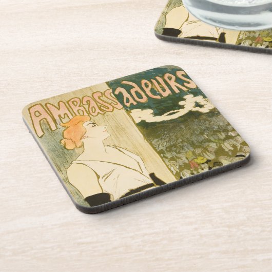 Botschafter Yvette Guilbert von Theophile Steinlen Getränkeuntersetzer (Linke Seite)