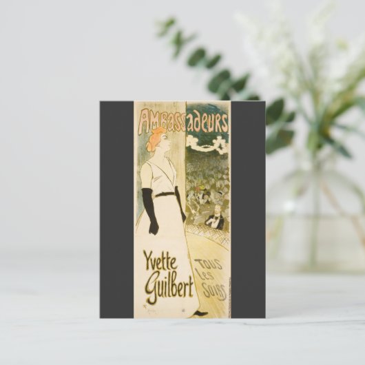 Botschafter Yvette Guilbert von Theophile Steinlen Postkarte (Stehend Vorderseite)