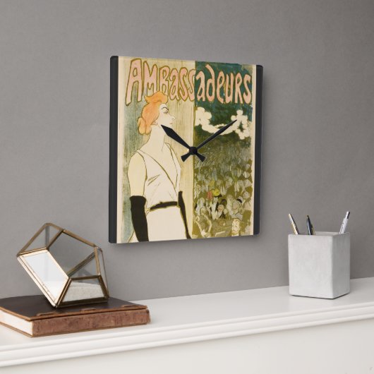 Botschafter Yvette Guilbert von Theophile Steinlen Quadratische Wanduhr (Büro)