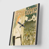 Botschafter Yvette Guilbert von Theophile Steinlen Quadratische Wanduhr (Winkel)