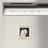 Botschafterin Floral Ecru Creme Save the Date Foto Magnet (In Situ (Geschirrspüler))