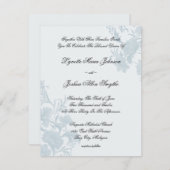 Botschafts-blaue Hochzeits-mit Blumeneinladungen Einladung (Vorne/Hinten)