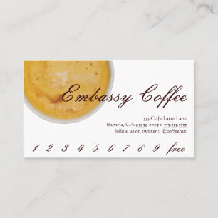Botschafts-Kaffee-Getränk-Loyalität/Lochkarte Treuekarte