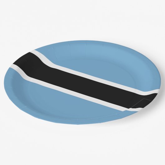 Botsuana-Flagge (Botsuana) Pappteller (Schrägansicht)