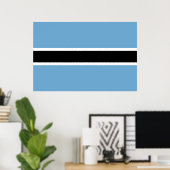 Botsuana-Flagge (Botsuana) Poster (Heimbüro)