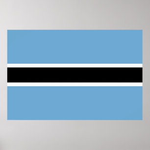 Botsuana-Flagge (Botsuana) Poster