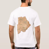 Botsuana-Flagge + Karte + Text-T - Shirt (Rückseite)