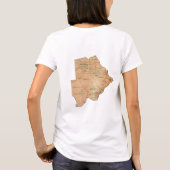 Botsuana-Flagge + Karte + Text-T - Shirt (Rückseite)