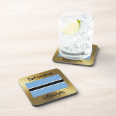 Botsuana-Flagge+Text-Untersetzer Getränkeuntersetzer (Rechte Seite)