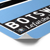 Botsuana-Flaggenemblem gestört Vintag Poster (Ecke)