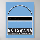 Botsuana-Flaggenemblem gestört Vintag Poster (Vorne)