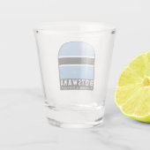 Botsuana-Flaggenemblem gestört Vintag Schnapsglas (Rückseite)