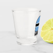 Botsuana-Flaggenemblem gestört Vintag Schnapsglas (Links)