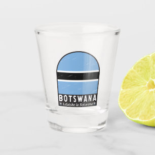 Botsuana-Flaggenemblem gestört Vintag Schnapsglas