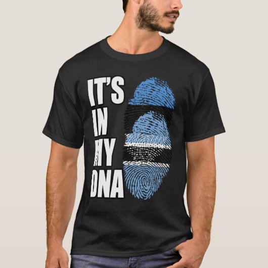 Botsuana und Estnisches Misch-DNA-Flaggengebiet T-Shirt (Vorderseite)