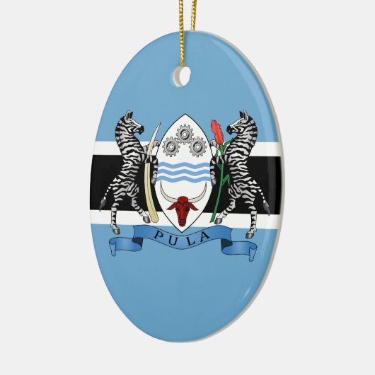 Botsuana-Wappen/Flagge Keramik Ornament (Links)