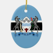Botsuana-Wappen/Flagge Keramik Ornament (Vorne)