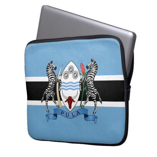 Botsuana-Wappen/Flagge Laptopschutzhülle (Vorderseite Links)