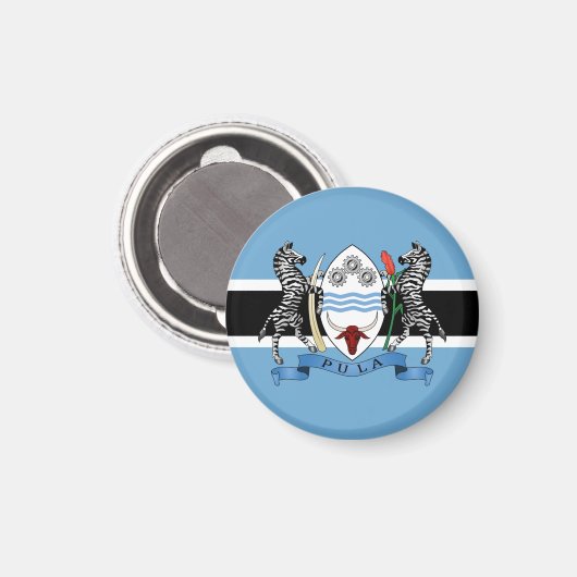 Botsuana-Wappen/Flagge Magnet (Vorderseite/Rückseite)