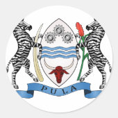 Botsuana-Wappen Runder Aufkleber (Vorderseite)