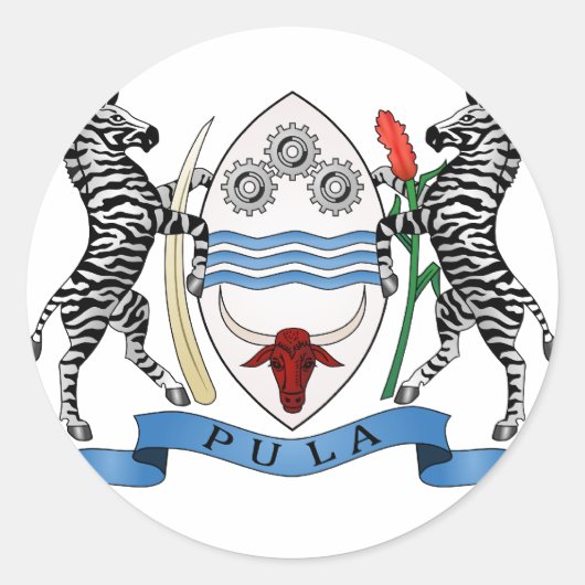 Botsuana-Wappen Runder Aufkleber (Vorderseite)