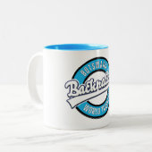 Botswana Backpacker World Traveller Logo. Zweifarbige Tasse (Vorderseite Links)
