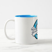 Botswana Backpacker World Traveller Logo. Zweifarbige Tasse (Links)