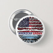 Botswana Batswana American USA Tree Roots Flag Button (Vorne & Hinten)